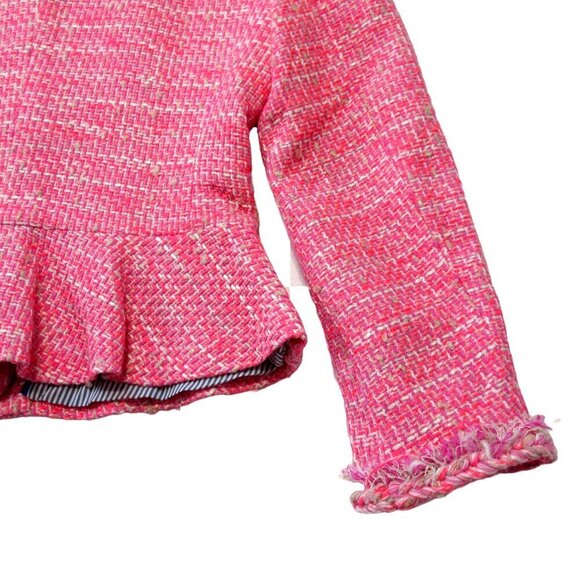 NWT J.Crew Peplum Lady Jacket in Neon Fuchsia Pink Tweed Blazer 0 - Picture 8 of 8